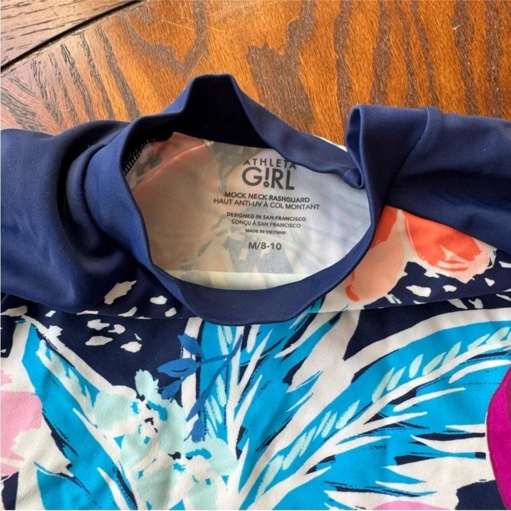 Athleta Blue Rashguard Swim Shirt